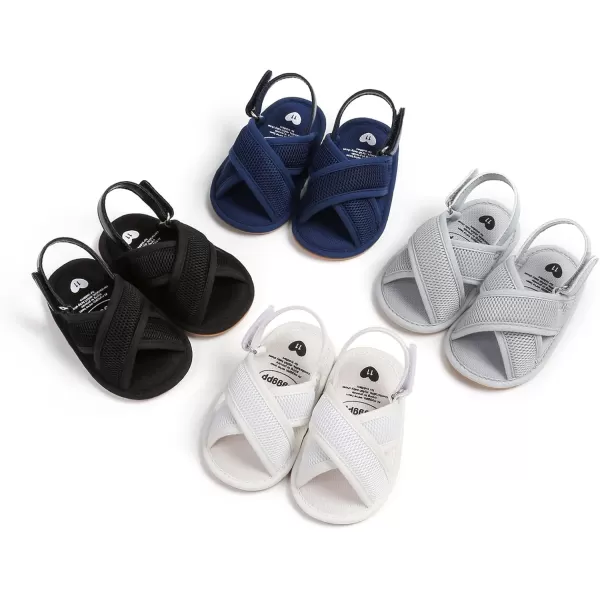 SOFMUO Baby Girls Boys Sandals Premium Soft AntiSlip Rubber Sole Infant Summer Outdoor Shoes Toddler First WalkersA01Black