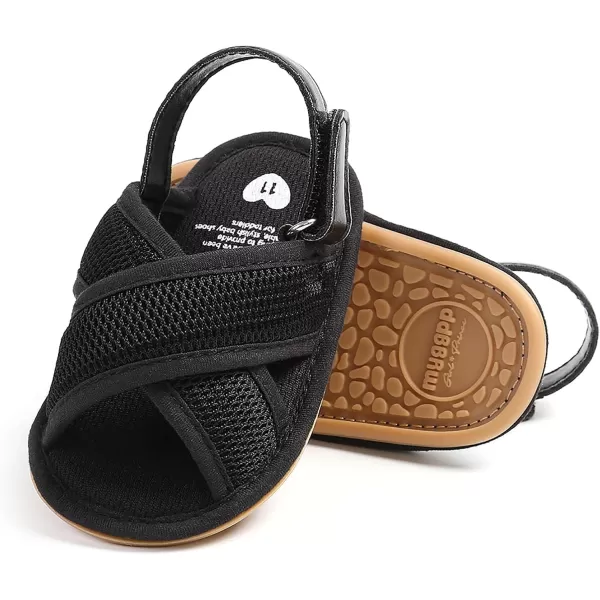 SOFMUO Baby Girls Boys Sandals Premium Soft AntiSlip Rubber Sole Infant Summer Outdoor Shoes Toddler First WalkersA01Black