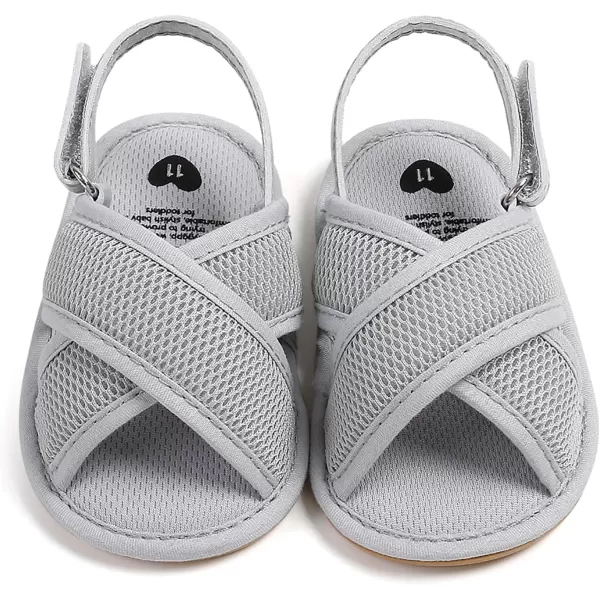SOFMUO Baby Girls Boys Sandals Premium Soft AntiSlip Rubber Sole Infant Summer Outdoor Shoes Toddler First WalkersA01Grey