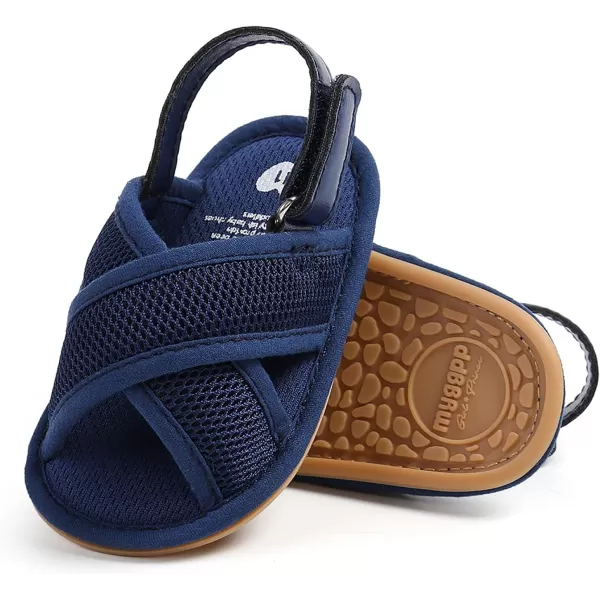 SOFMUO Baby Girls Boys Sandals Premium Soft AntiSlip Rubber Sole Infant Summer Outdoor Shoes Toddler First WalkersA01Navy