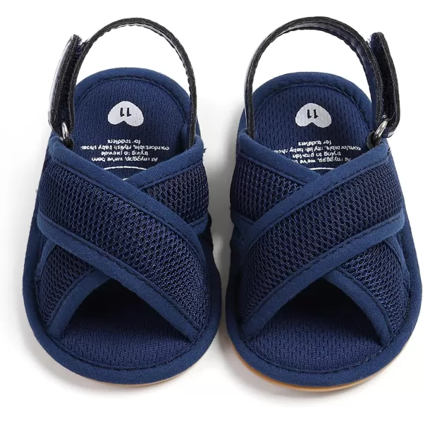 SOFMUO Baby Girls Boys Sandals Premium Soft AntiSlip Rubber Sole Infant Summer Outdoor Shoes Toddler First WalkersA01Navy