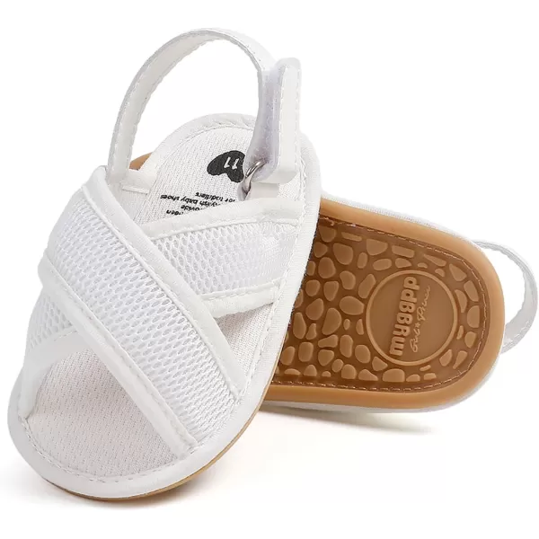 SOFMUO Baby Girls Boys Sandals Premium Soft AntiSlip Rubber Sole Infant Summer Outdoor Shoes Toddler First WalkersA01White