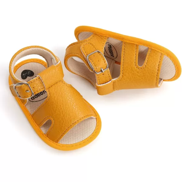 SOFMUO Baby Girls Boys Sandals Premium Soft AntiSlip Rubber Sole Infant Summer Outdoor Shoes Toddler First WalkersDYellow