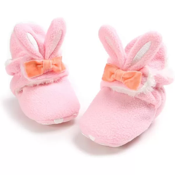 SOFMUO Unisex Baby Cozy Fleece Booties Newborn Boys Girls Plush Cotton Socks Soft Sole Warm Winter Infant Slippers NonSlip Toddler Walking Shoes