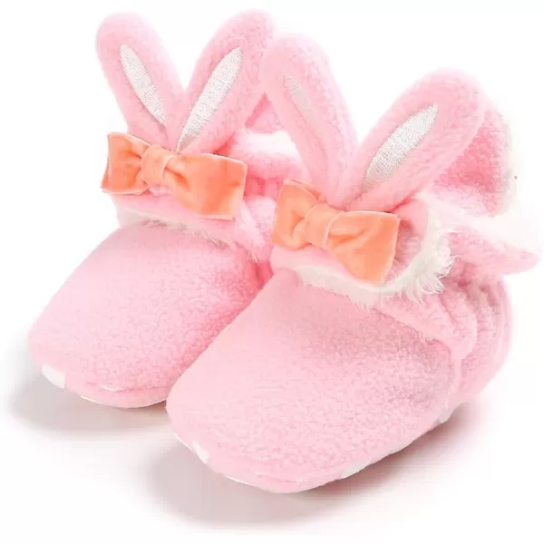SOFMUO Unisex Baby Cozy Fleece Booties Newborn Boys Girls Plush Cotton Socks Soft Sole Warm Winter Infant Slippers NonSlip Toddler Walking Shoes