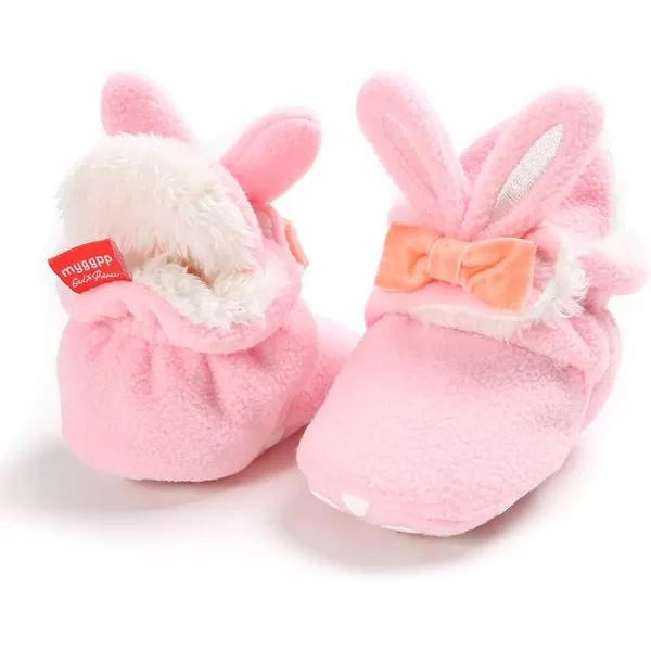 SOFMUO Unisex Baby Cozy Fleece Booties Newborn Boys Girls Plush Cotton Socks Soft Sole Warm Winter Infant Slippers NonSlip Toddler Walking Shoes