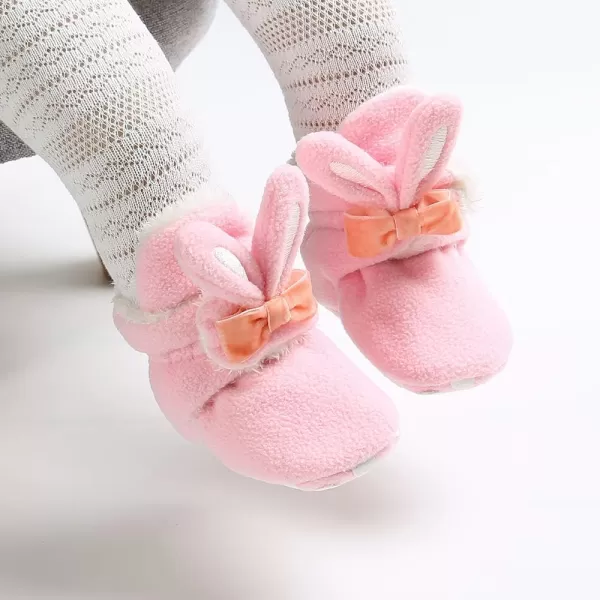 SOFMUO Unisex Baby Cozy Fleece Booties Newborn Boys Girls Plush Cotton Socks Soft Sole Warm Winter Infant Slippers NonSlip Toddler Walking Shoes