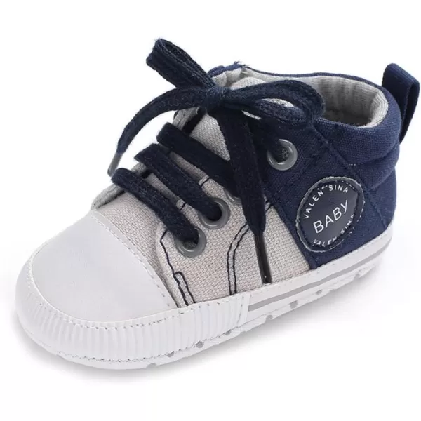 Baby Girls Boys Canvas Shoes Soft Sole Toddler First Walker Infant HighTop Ankle Sneakers Newborn Crib Shoes M 473 inch612 Months CNavy