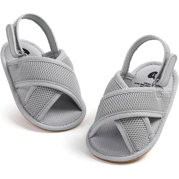 SOFMUO Baby Girls Boys Sandals Premium Soft AntiSlip Rubber Sole Infant Summer Outdoor Shoes Toddler First WalkersA01Grey