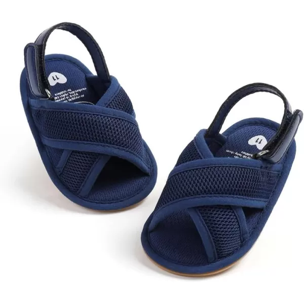 SOFMUO Baby Girls Boys Sandals Premium Soft AntiSlip Rubber Sole Infant Summer Outdoor Shoes Toddler First WalkersA01Navy