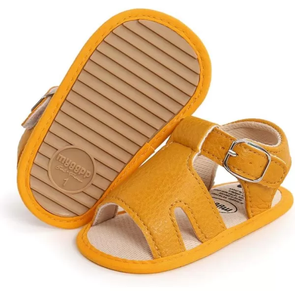 SOFMUO Baby Girls Boys Sandals Premium Soft AntiSlip Rubber Sole Infant Summer Outdoor Shoes Toddler First WalkersDYellow