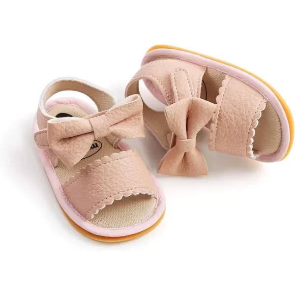 SOFMUO Baby Girl Sandals Bowknot Soft Infant Girls Princess Dress Summer Walking ShoesCPink