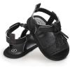 imageSOFMUO Infant Baby Girls Sandals with Flower Soft Sole Newborn Summer Crib Shoe Toddler First Walker Princess Dress ShoesABlack