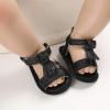 imageSOFMUO Infant Baby Girls Sandals with Flower Soft Sole Newborn Summer Crib Shoe Toddler First Walker Princess Dress ShoesABlack