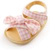 imageSOFMUO Infant Baby Girls Sandals with Flower Soft Sole Newborn Summer Crib Shoe Toddler First Walker Princess Dress ShoesCPink