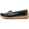 imageWomens Comfort Leather Loafers Casual Wild Driving Flats AntiCollision Moccasins Soft Daily Walking ShoesABlack