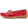 imageWomens Comfort Leather Loafers Casual Wild Driving Flats AntiCollision Moccasins Soft Daily Walking ShoesARed