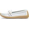 imageWomens Comfort Leather Loafers Casual Wild Driving Flats AntiCollision Moccasins Soft Daily Walking ShoesAWhite