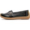 imageWomens Comfort Leather Loafers Casual Wild Driving Flats AntiCollision Moccasins Soft Daily Walking ShoesBBlack