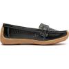 imageWomens Comfort Leather Loafers Casual Wild Driving Flats AntiCollision Moccasins Soft Daily Walking ShoesBBlack