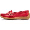 imageWomens Comfort Leather Loafers Casual Wild Driving Flats AntiCollision Moccasins Soft Daily Walking ShoesBRed