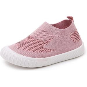 imageSOFMUO Baby FirstWalking Shoes 14 Years Toddler Trainers Sneakers Infant Boys Girls Non Slip Soft Sole Little Kid Mesh Outdoor ShoesAPink