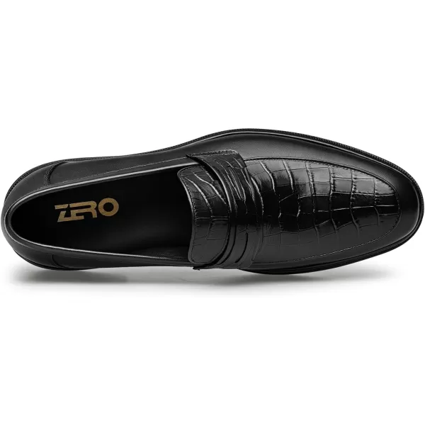 Loafers Mens Thick Bottom Genuine Leather Cowhide Wide BF1958 24 SpringBlack