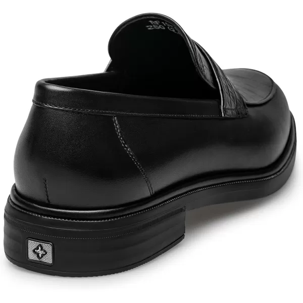 Loafers Mens Thick Bottom Genuine Leather Cowhide Wide BF1958 24 SpringBlack