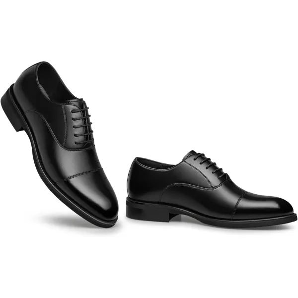 Mens Derby Shoes  Genuine Leather Wide FitCap Toe B33011 23 WinterBlack
