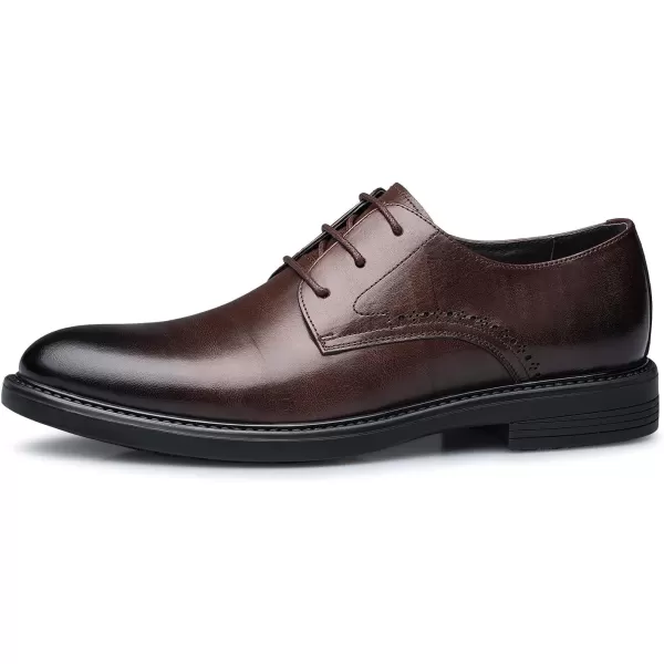 Mens Dress Shoes Leather Comfort Black Oxford Tuxedo Shoes for Men 22 ModelBrown