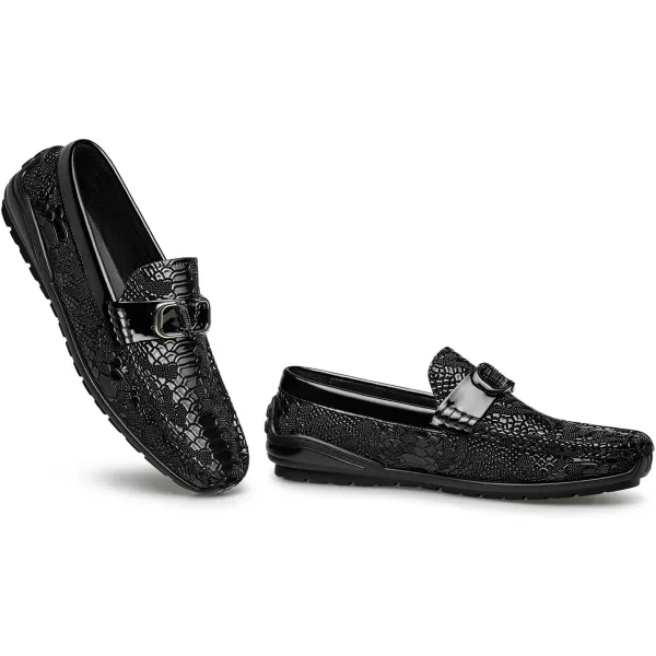 Mens Loafers ampamp Slipons Leather Soft Sole Simple with Gold Buckle N1309723 SpringBlack