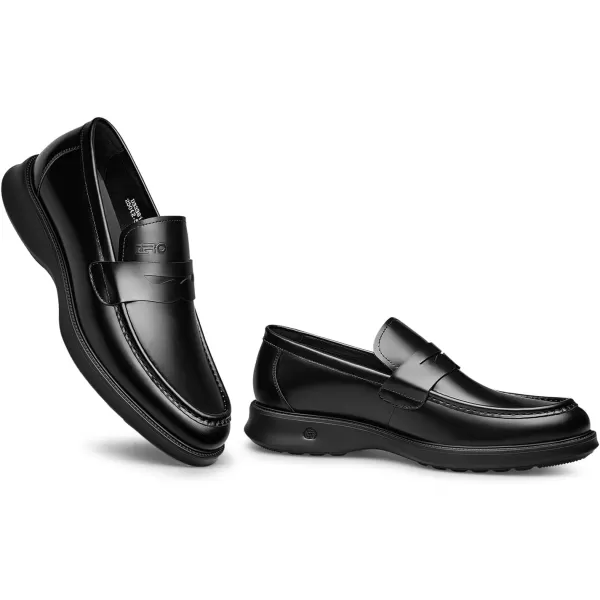 Mens Penny Loafers  Thick Sole Genuine Leather D33381 23 WinterBlack