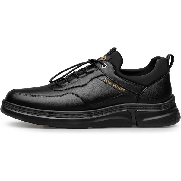 Mens Sneakers  Genuine Leather PullOn Laceless Shoes Convenient and Quick R33571 23 WinterBlack