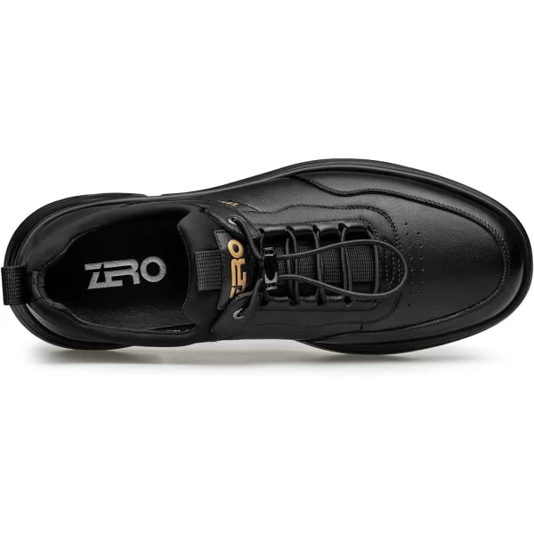 Mens Sneakers  Genuine Leather PullOn Laceless Shoes Convenient and Quick R33571 23 WinterBlack