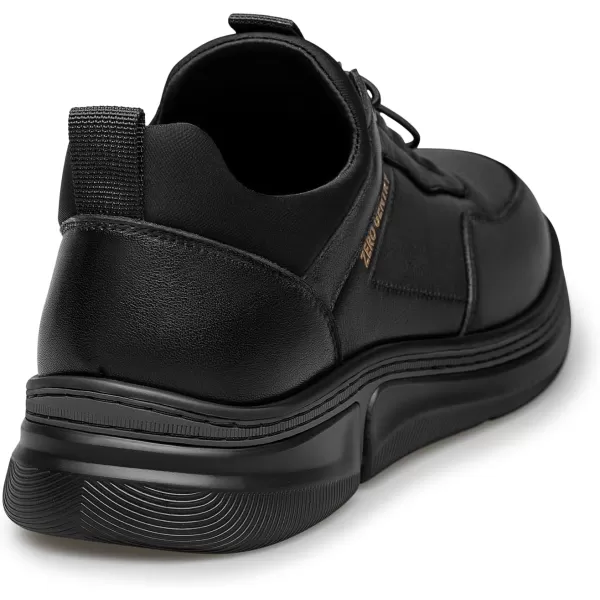 Mens Sneakers  Genuine Leather PullOn Laceless Shoes Convenient and Quick R33571 23 WinterBlack
