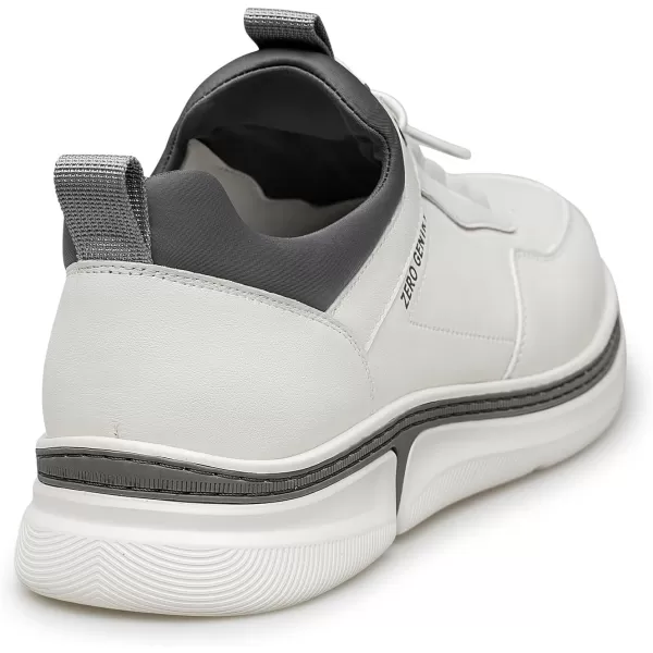 Mens Sneakers  Genuine Leather PullOn Laceless Shoes Convenient and Quick R33571 23 WinterWhite