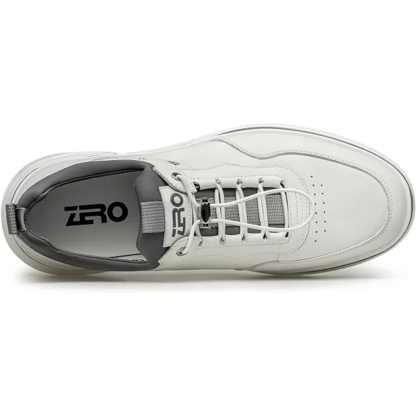 Mens Sneakers  Genuine Leather PullOn Laceless Shoes Convenient and Quick R33571 23 WinterWhite