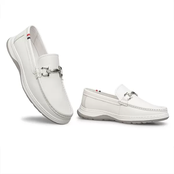 Mens loafers ampamp slipons simple design fashion horesbit loafer shoes for men R1312623 SpringWhite