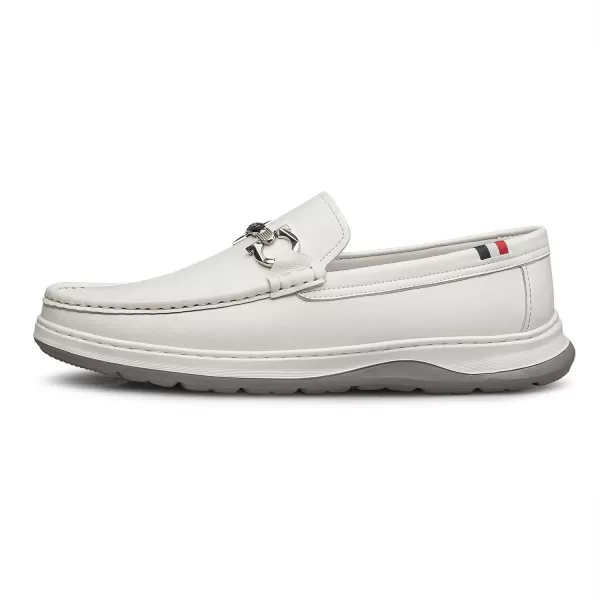 Mens loafers ampamp slipons simple design fashion horesbit loafer shoes for men R1312623 SpringWhite
