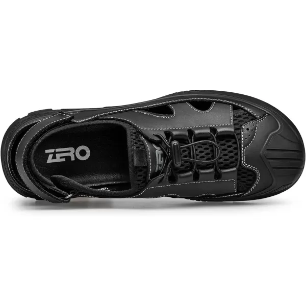 ZRO Mens Athletic Outdoor Sandals simple leather sandals for men R1318923 SpringBlack