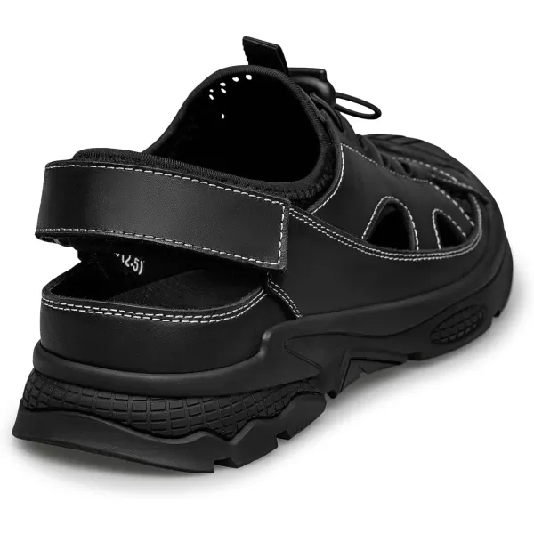 ZRO Mens Athletic Outdoor Sandals simple leather sandals for men R1318923 SpringBlack