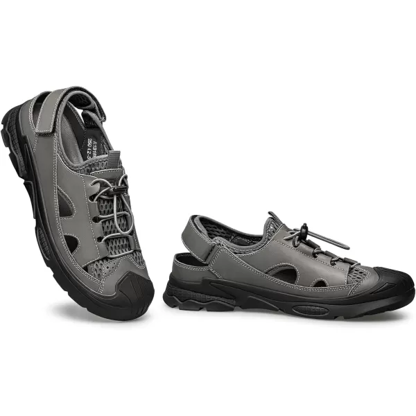 ZRO Mens Athletic Outdoor Sandals simple leather sandals for men R1318923 SpringGrey