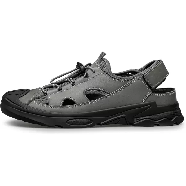ZRO Mens Athletic Outdoor Sandals simple leather sandals for men R1318923 SpringGrey