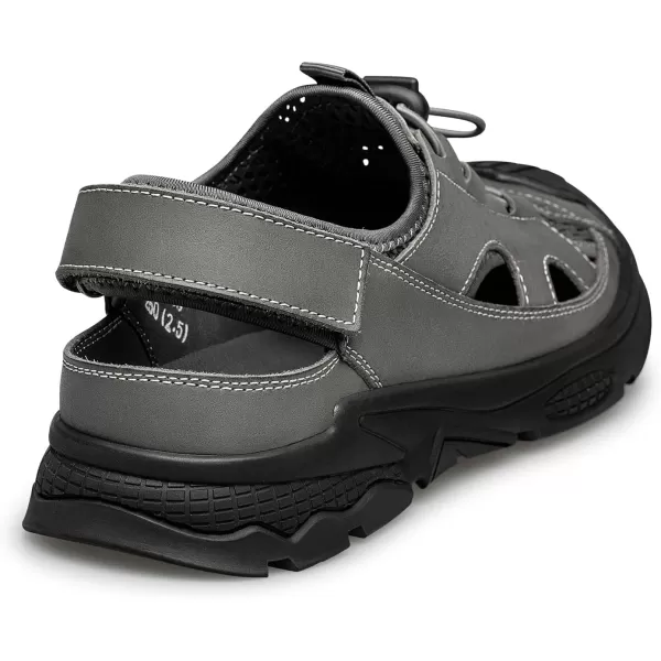 ZRO Mens Athletic Outdoor Sandals simple leather sandals for men R1318923 SpringGrey