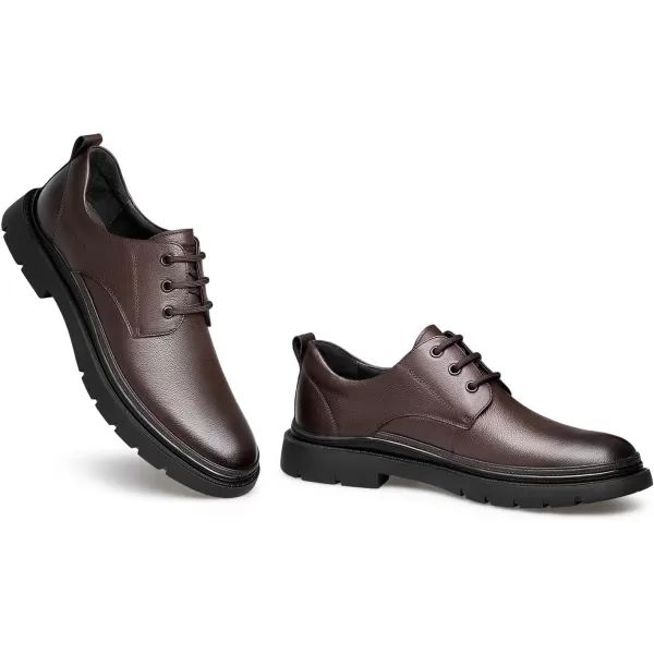 ZRO Mens D901 Plain Toe Classic Business OxfordsBrown