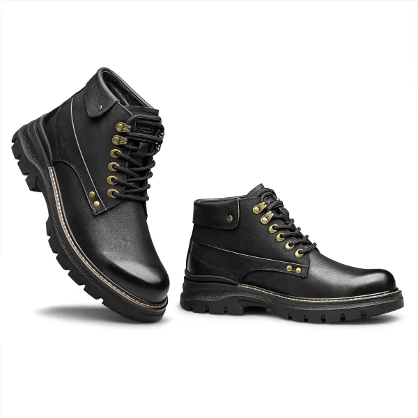 ZRO Mens Genuine Leather Boots with Thick Soles H35709D 23 WinterBlack