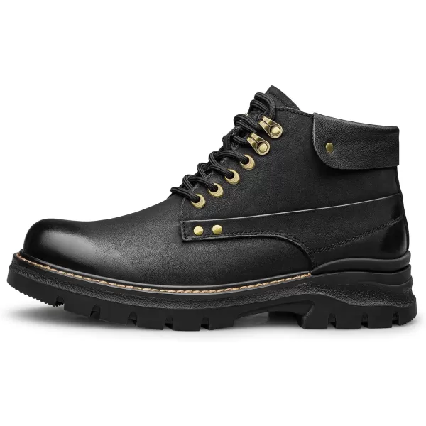 ZRO Mens Genuine Leather Boots with Thick Soles H35709D 23 WinterBlack