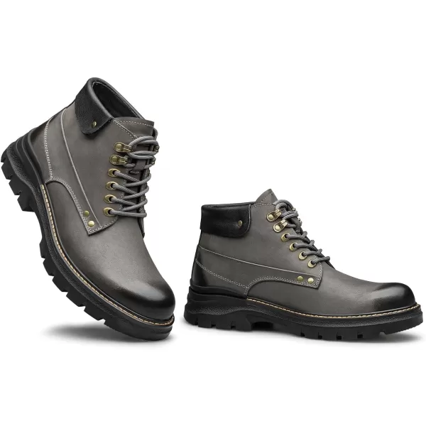 ZRO Mens Genuine Leather Boots with Thick Soles H35709D 23 WinterGrey