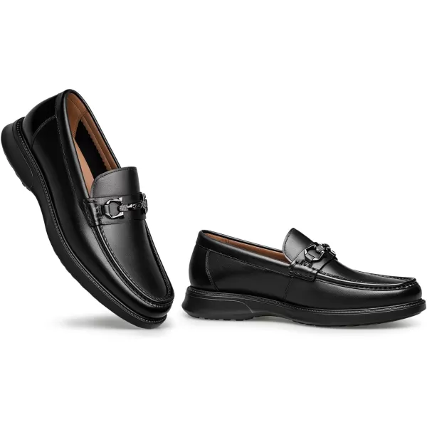 ZRO Mens Horsebit Loafers Comfort Wide Soft Leather Shoes for Men XDF1873 24 SpringBlack