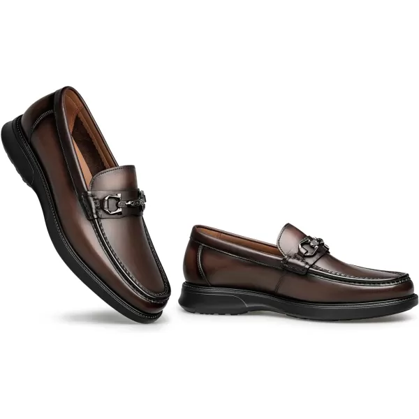 ZRO Mens Horsebit Loafers Comfort Wide Soft Leather Shoes for Men XDF1873 24 SpringBrown